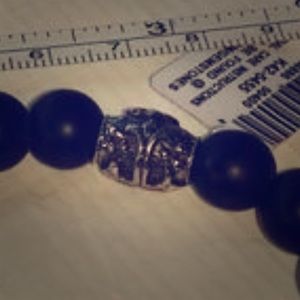 Jewelry - Men's Sterling silver oxidized 10mm beads black Ti Jewelry - Men's Sterling silver oxidized 10mm beads black Ti